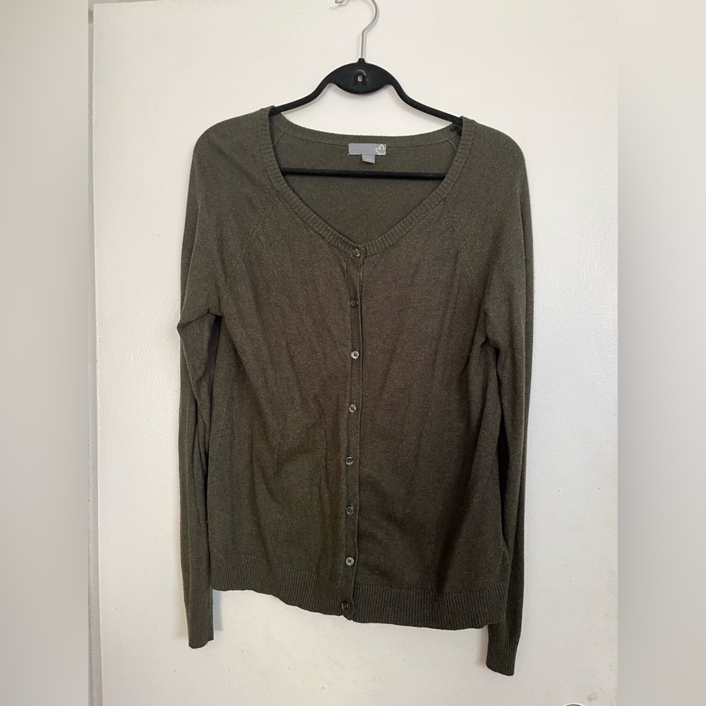 Stretchy Moss Green Sears Cardigan Size L, 12-14
